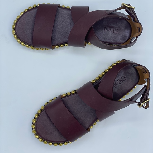 Chloe brown/gold sandals - size 7 (37) - Picture 4 of 4